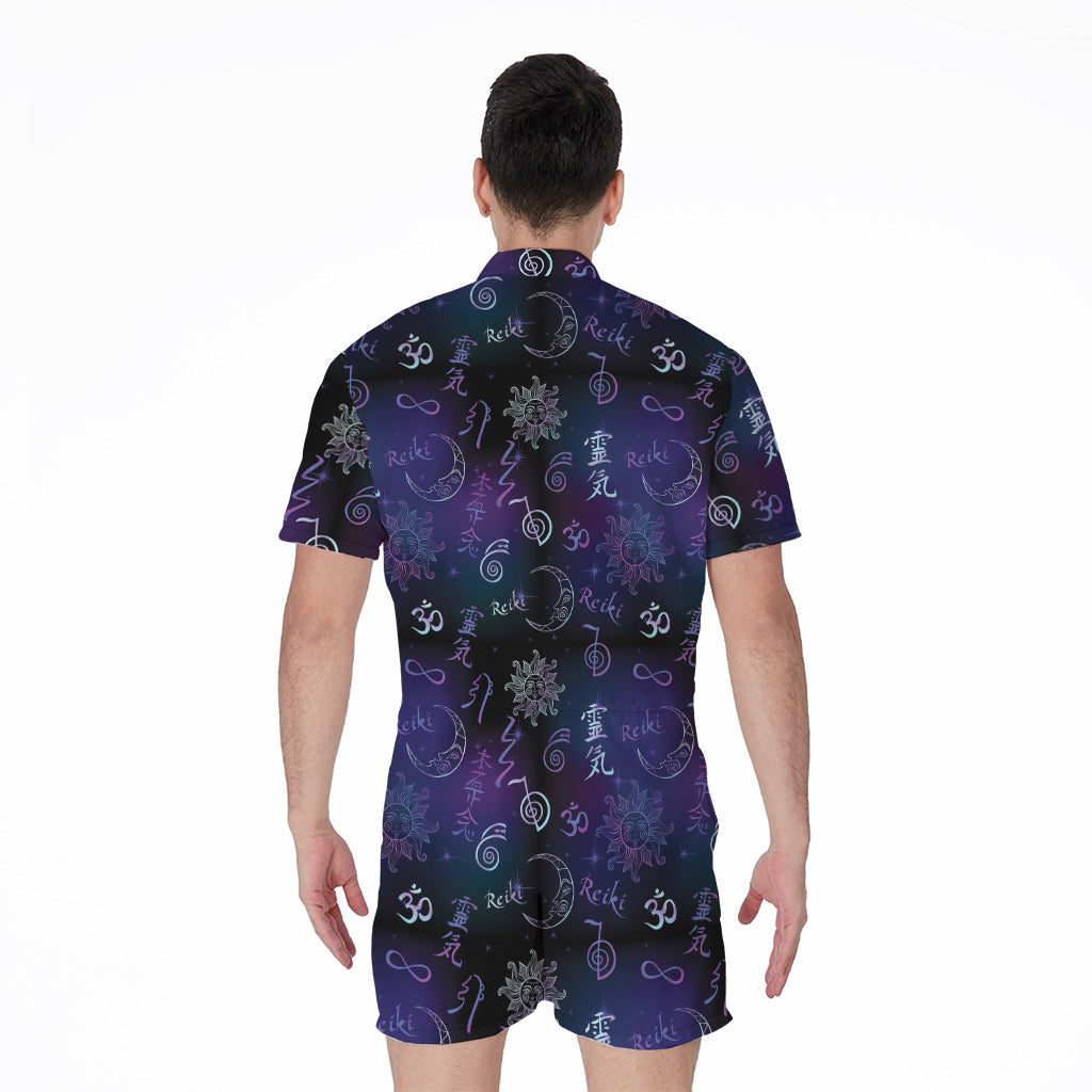 Reiki Energy Pattern Print Men's Rompers