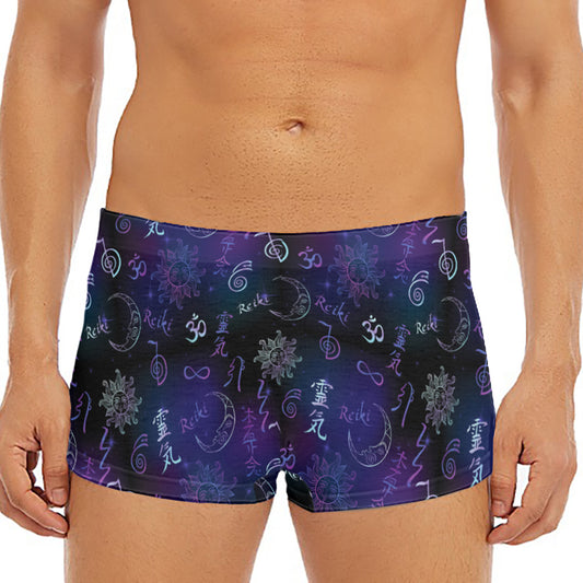 Reiki Energy Pattern Print Men's Short Boxer Briefs