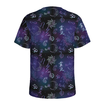 Reiki Energy Pattern Print Men's Sports T-Shirt