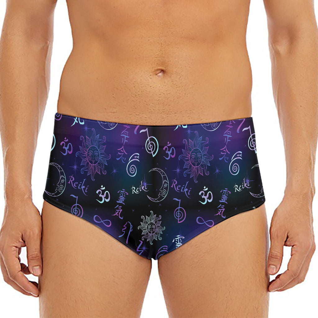 Reiki Energy Pattern Print Men's Triangle Swim Briefs
