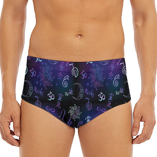 Reiki Energy Pattern Print Men's Triangle Swim Briefs