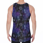 Reiki Energy Pattern Print Men's Velvet Tank Top