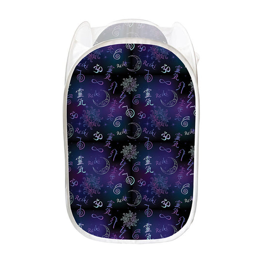 Reiki Energy Pattern Print Mesh Laundry Hamper