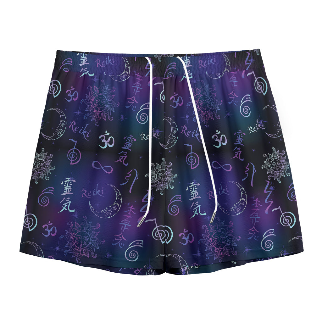 Reiki Energy Pattern Print Mesh Shorts