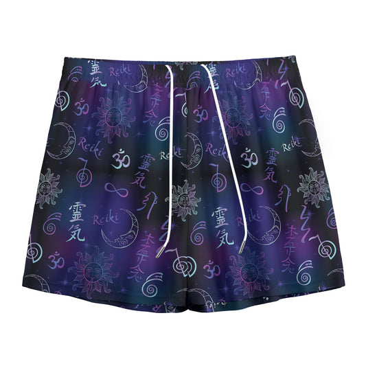 Reiki Energy Pattern Print Mesh Shorts