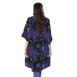 Reiki Energy Pattern Print Open Front Beach Cover Up