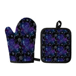 Reiki Energy Pattern Print Oven Mitt And Pot Holder Set