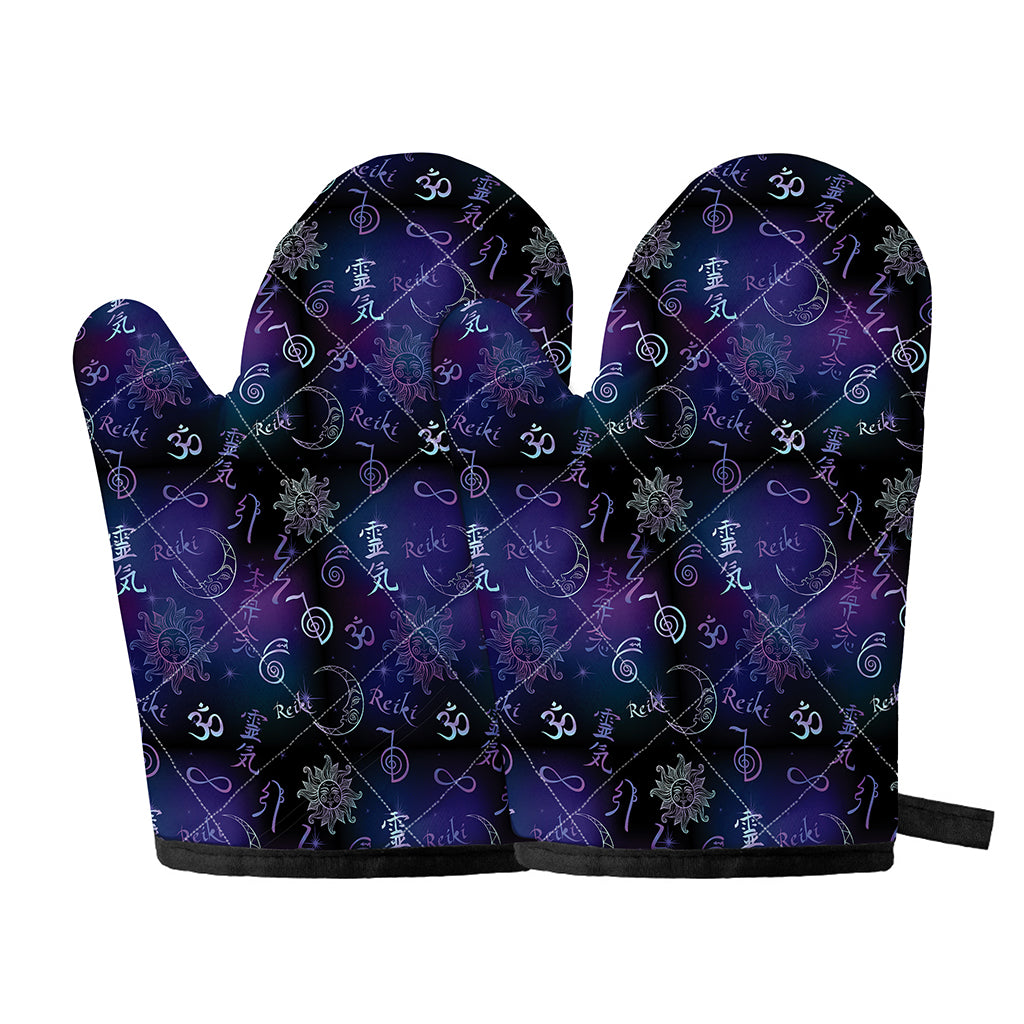 Reiki Energy Pattern Print Oven Mitts