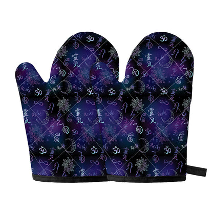 Reiki Energy Pattern Print Oven Mitts