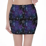 Reiki Energy Pattern Print Pencil Mini Skirt
