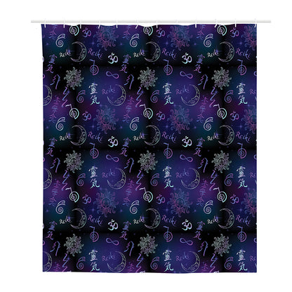 Reiki Energy Pattern Print Polyester Shower Curtain