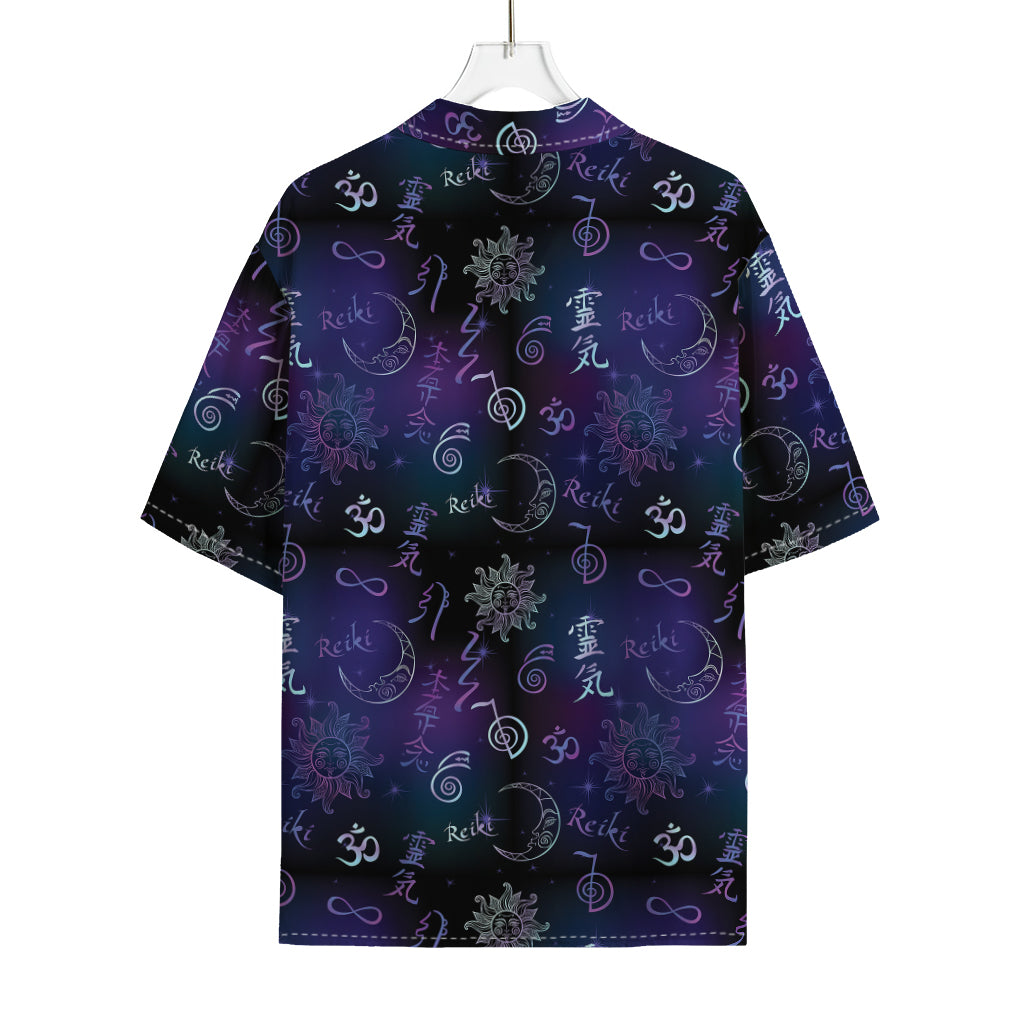 Reiki Energy Pattern Print Rayon Hawaiian Shirt