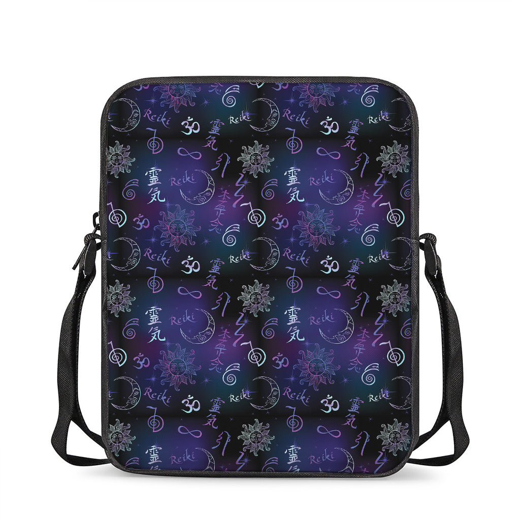 Reiki Energy Pattern Print Rectangular Crossbody Bag