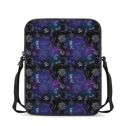 Reiki Energy Pattern Print Rectangular Crossbody Bag