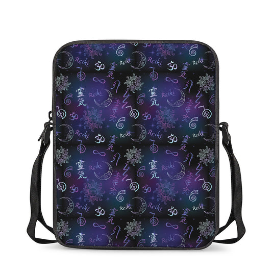 Reiki Energy Pattern Print Rectangular Crossbody Bag