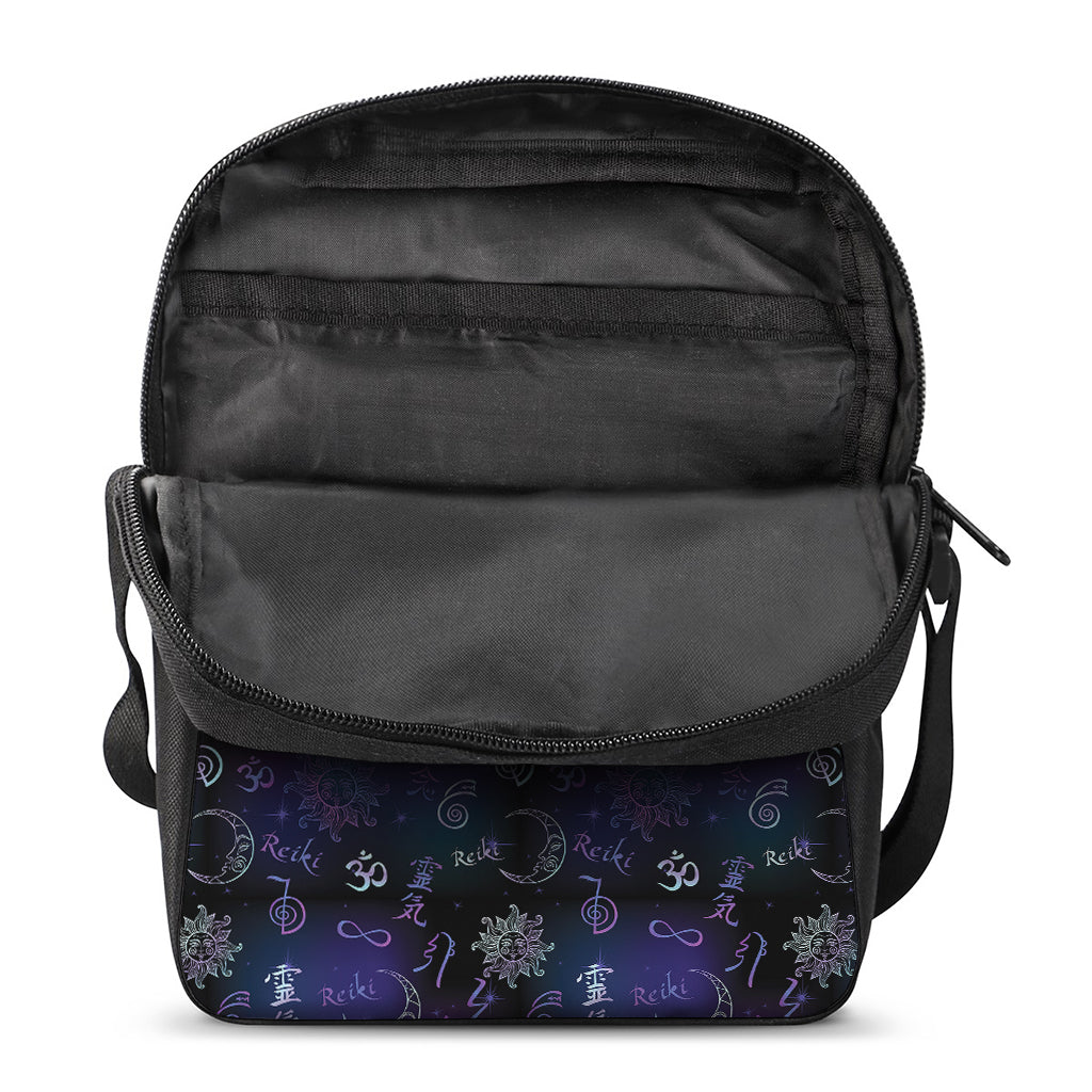 Reiki Energy Pattern Print Rectangular Crossbody Bag