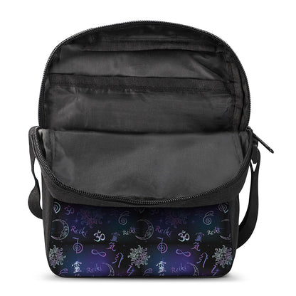 Reiki Energy Pattern Print Rectangular Crossbody Bag