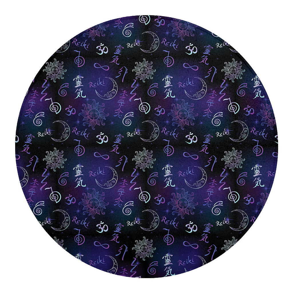 Reiki Energy Pattern Print Round Blanket
