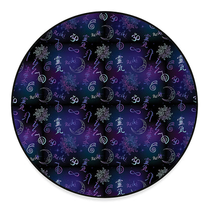 Reiki Energy Pattern Print Round Floor Mat