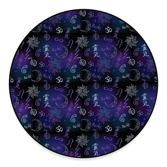 Reiki Energy Pattern Print Round Floor Mat