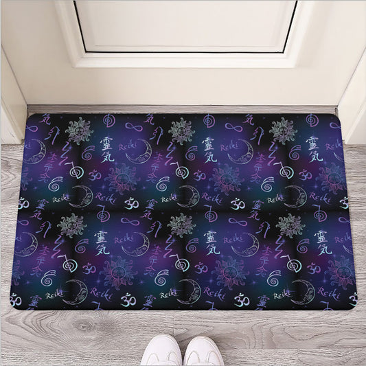 Reiki Energy Pattern Print Rubber Doormat