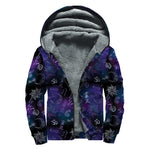 Reiki Energy Pattern Print Sherpa Lined Zip Up Hoodie