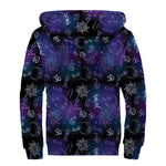 Reiki Energy Pattern Print Sherpa Lined Zip Up Hoodie
