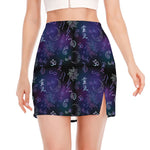 Reiki Energy Pattern Print Side Slit Mini Skirt
