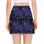 Reiki Energy Pattern Print Side Slit Mini Skirt