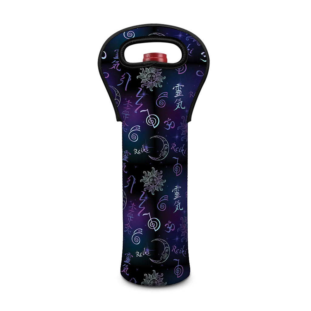 Reiki Energy Pattern Print Single Neoprene Wine Tote