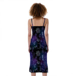 Reiki Energy Pattern Print Slim Fit Midi Cami Dress