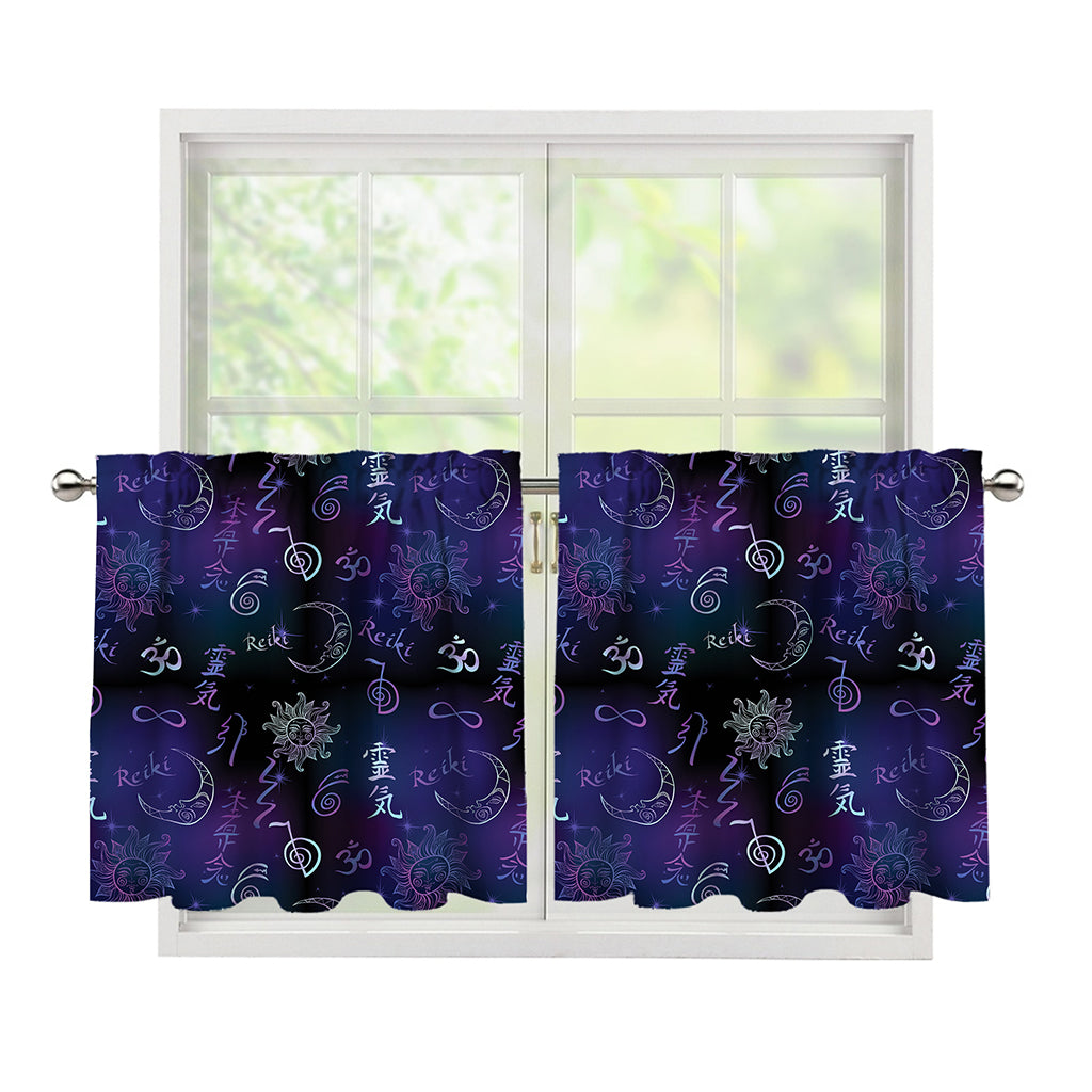 Reiki Energy Pattern Print Tier Curtains