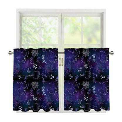 Reiki Energy Pattern Print Tier Curtains