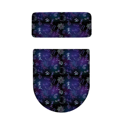 Reiki Energy Pattern Print Toilet Lid And Tank Cover Set