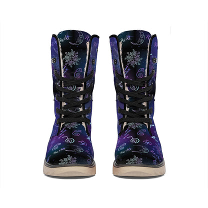 Reiki Energy Pattern Print Winter Boots