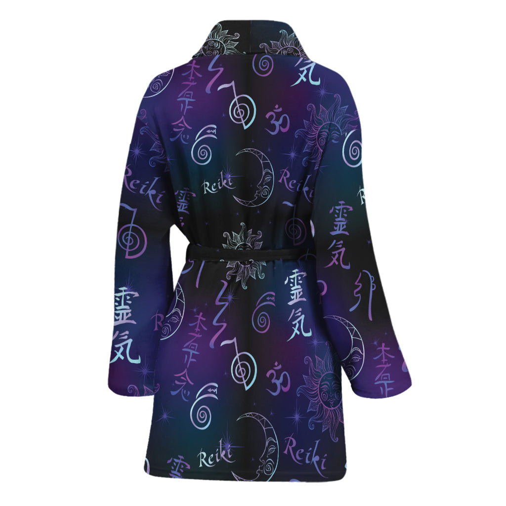 Reiki Energy Pattern Print Women's Bathrobe