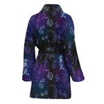 Reiki Energy Pattern Print Women's Bathrobe