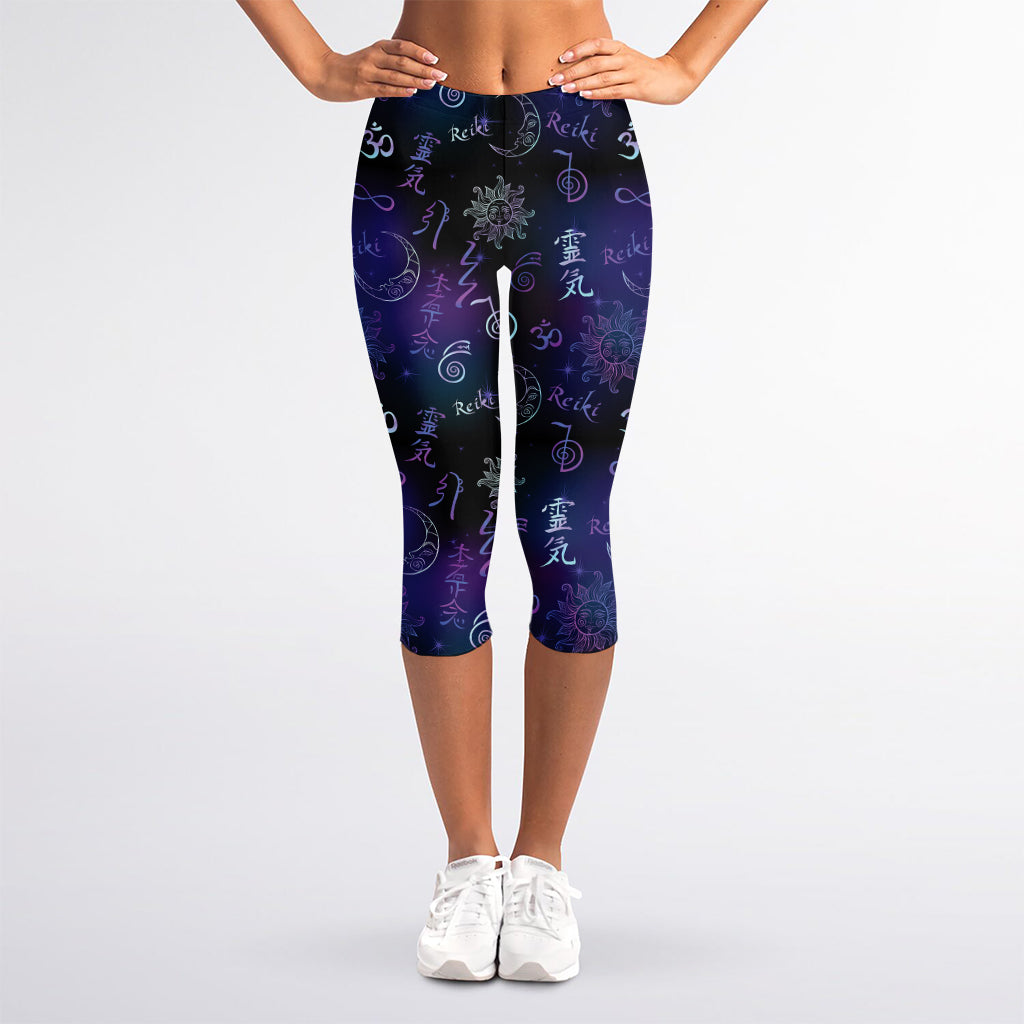 Reiki Energy Pattern Print Women's Capri Leggings