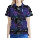 Reiki Energy Pattern Print Women's Polo Shirt