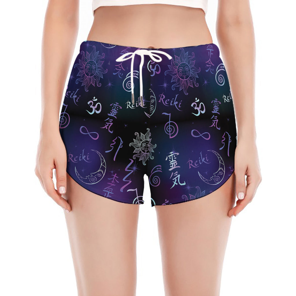 Reiki Energy Pattern Print Women's Split Running Shorts
