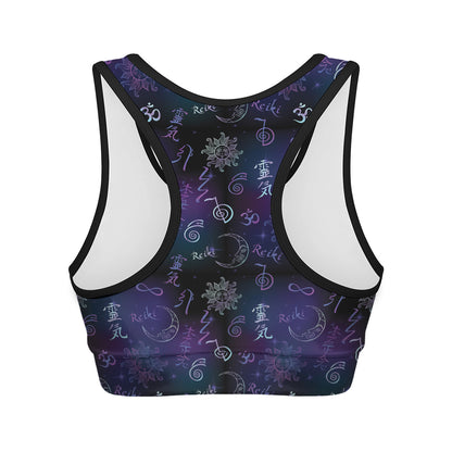Reiki Energy Pattern Print Women's Sports Bra
