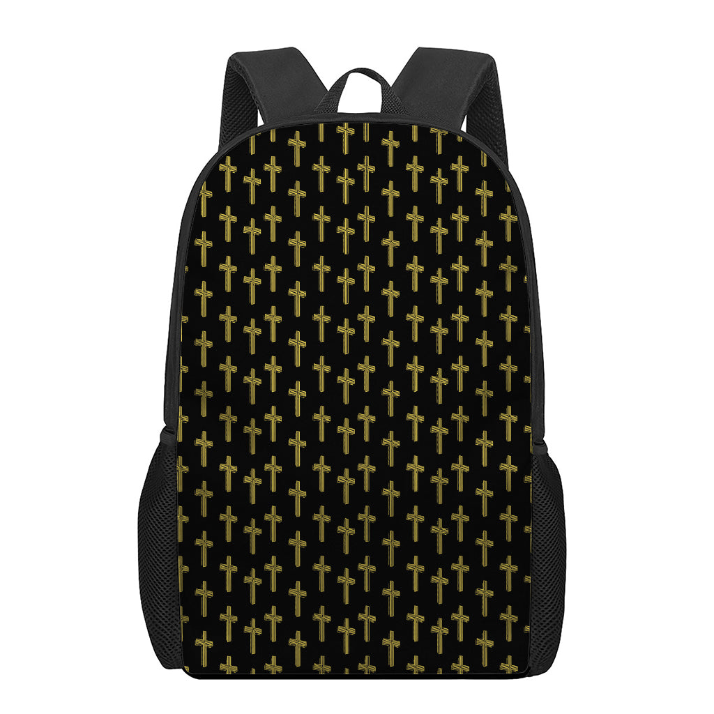 Religious Cross Pattern Print 17 Inch Backpack