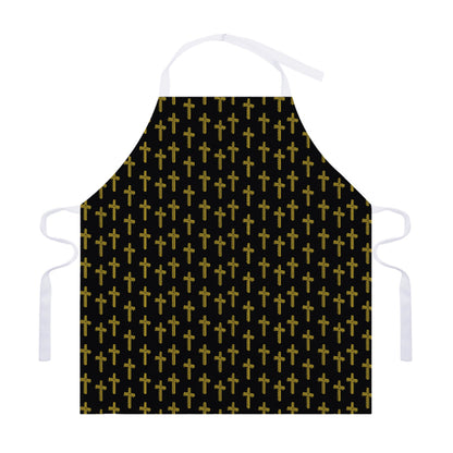 Religious Cross Pattern Print Adjustable Apron