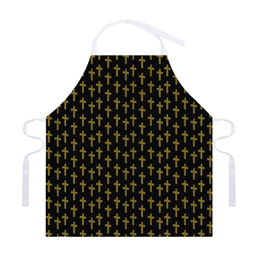 Religious Cross Pattern Print Adjustable Apron
