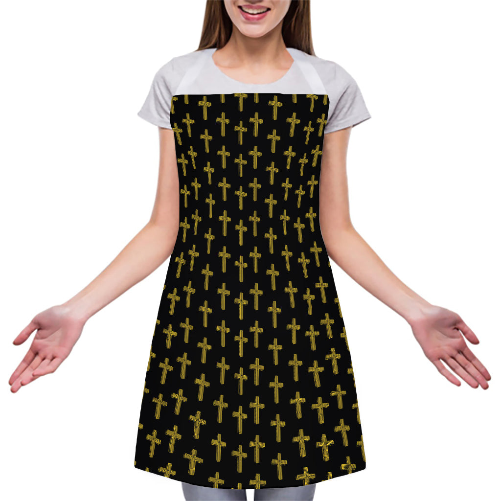 Religious Cross Pattern Print Adjustable Apron