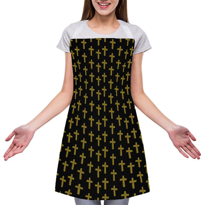 Religious Cross Pattern Print Adjustable Apron