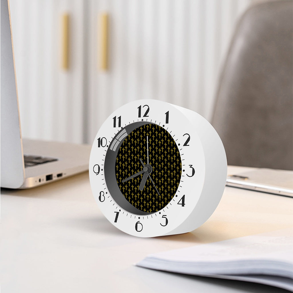 Religious Cross Pattern Print Alarm Clock