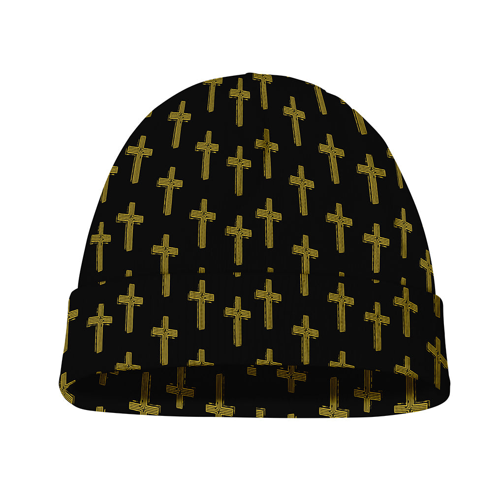 Religious Cross Pattern Print Beanie