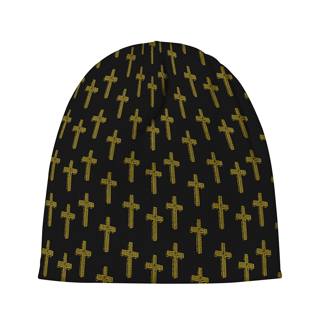 Religious Cross Pattern Print Beanie