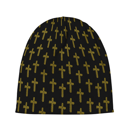 Religious Cross Pattern Print Beanie